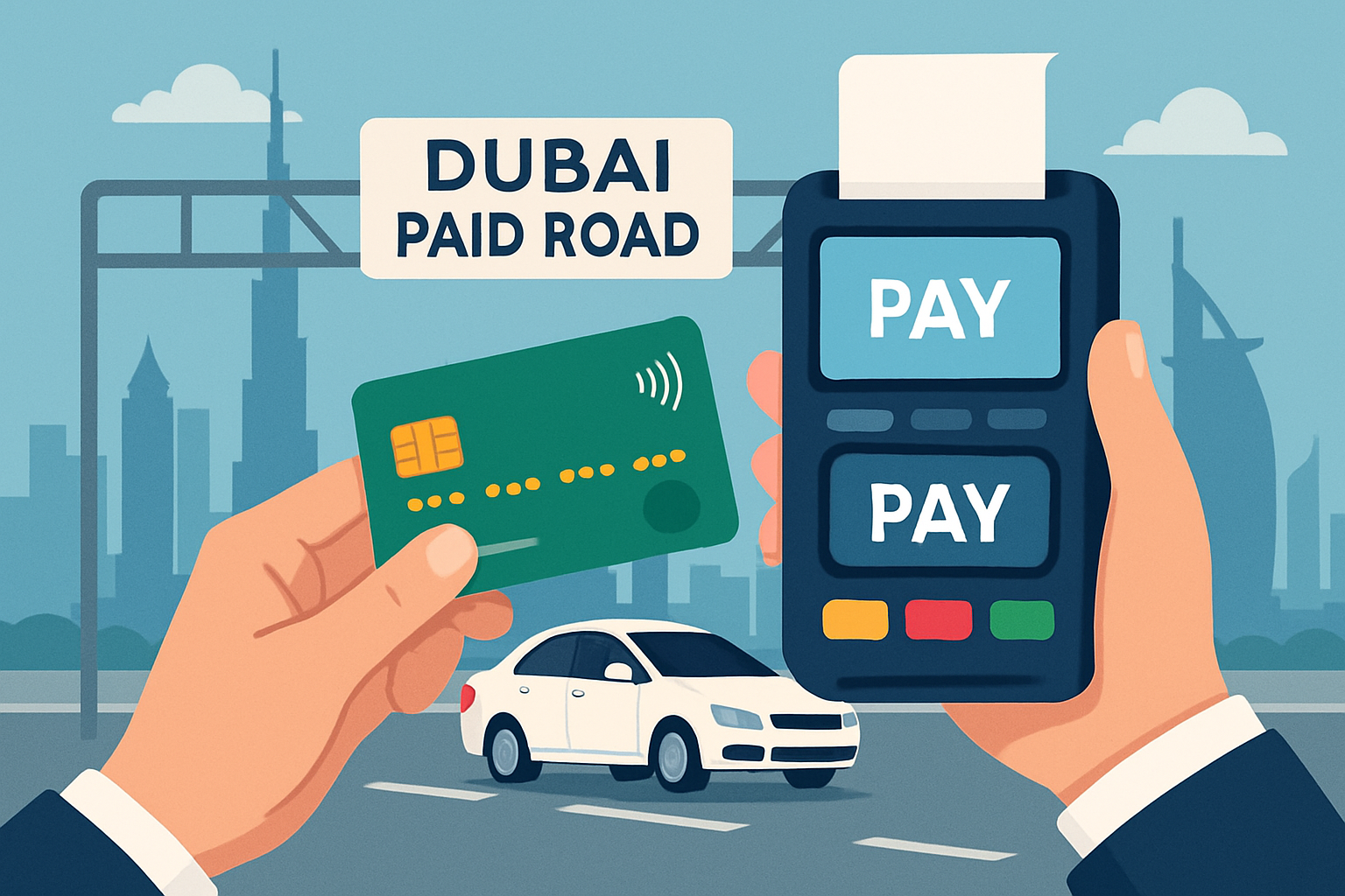 Electronic payment for Dubai paid road services
